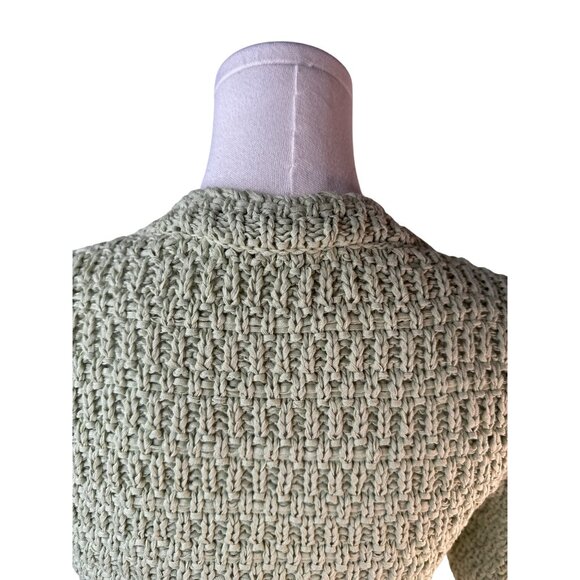 2/$30 ZARA Green Cropped Knit Cardigan S Cotton & Polyamide - Picture 12 of 13
